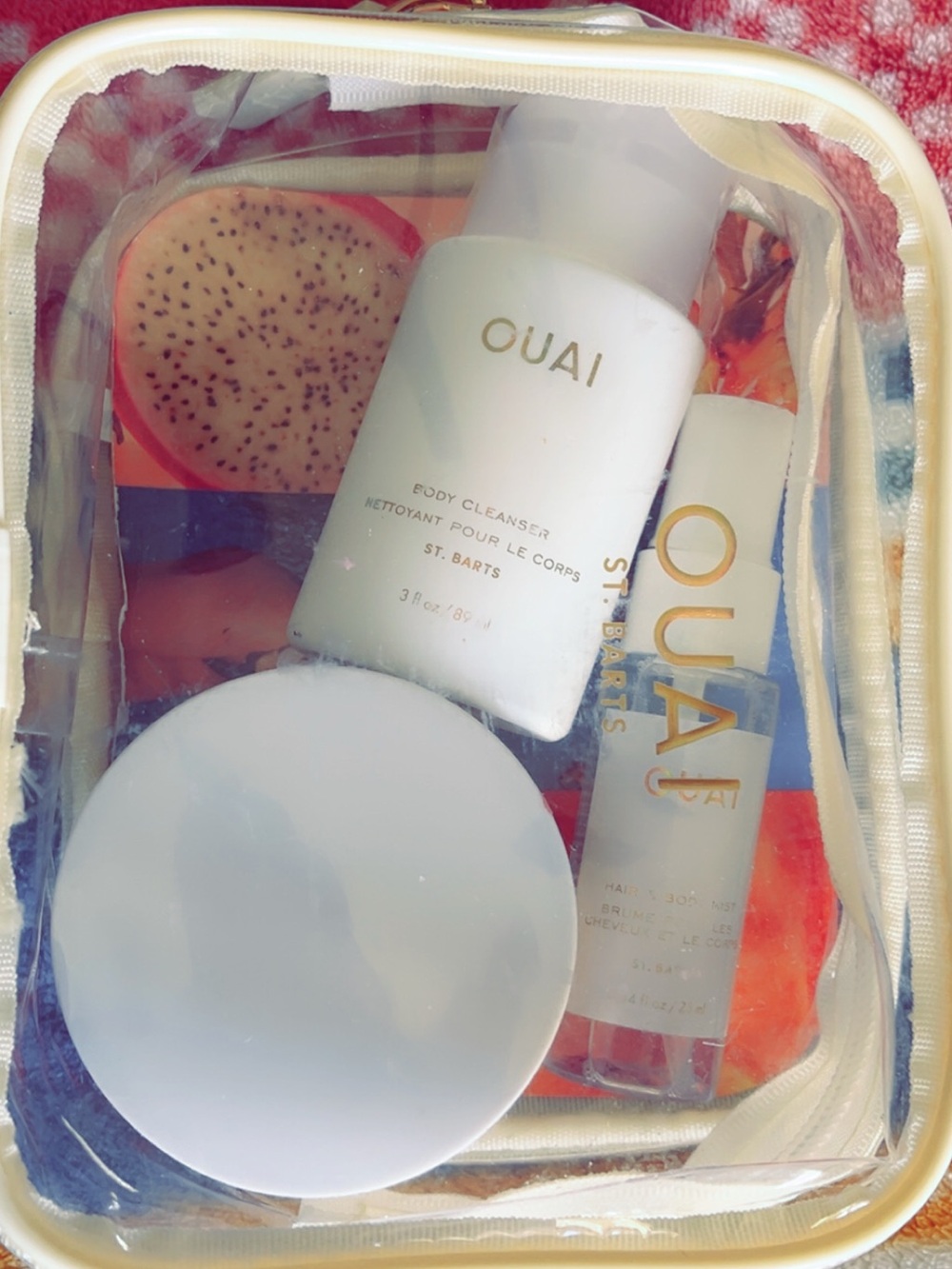 OUAI White & Gold Travel Cleansing Set